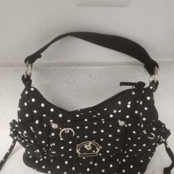 Black and white polka dot handbag