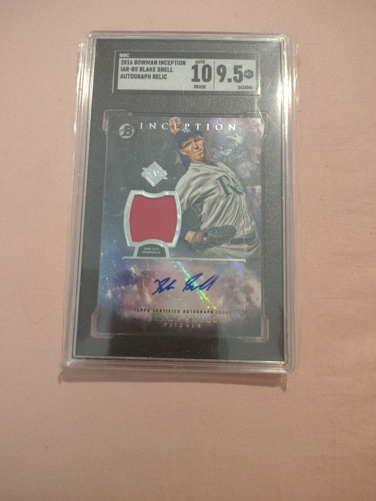 2016 Bowman Inception Blake Snell RC Autograph Relic