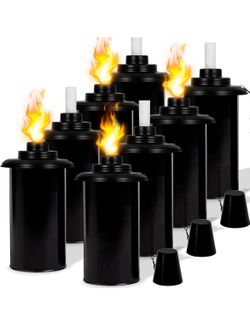 NEW 8 Pack 12oz Torch Canisters/wicks & Covers