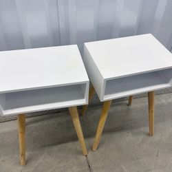 Two Side Table Nightstands With Storage