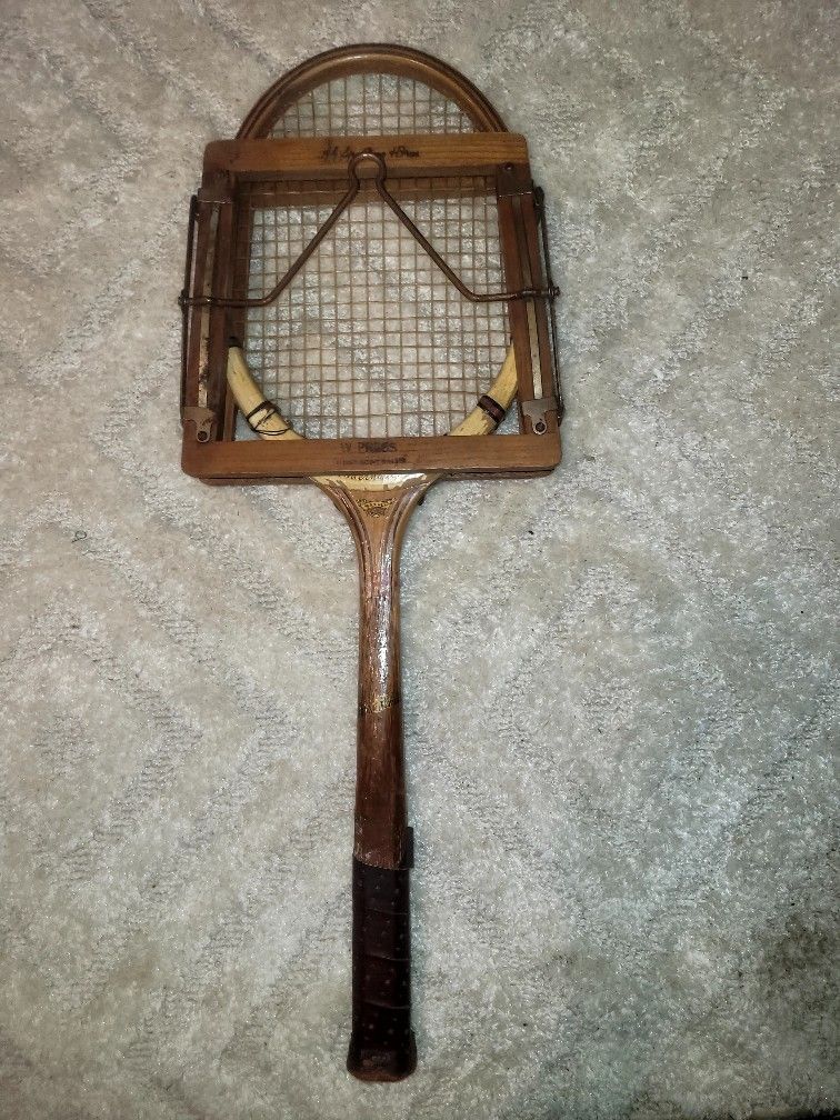 Vintage wood Dunlop Maxply Tennis Racket With Original Wood Press 