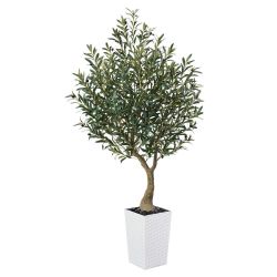 VeriNatural 5/6FT Artificial Olive Tree UV Resistant with Black/White Taper Planter for Indoor & Outdoor（VN137） $70