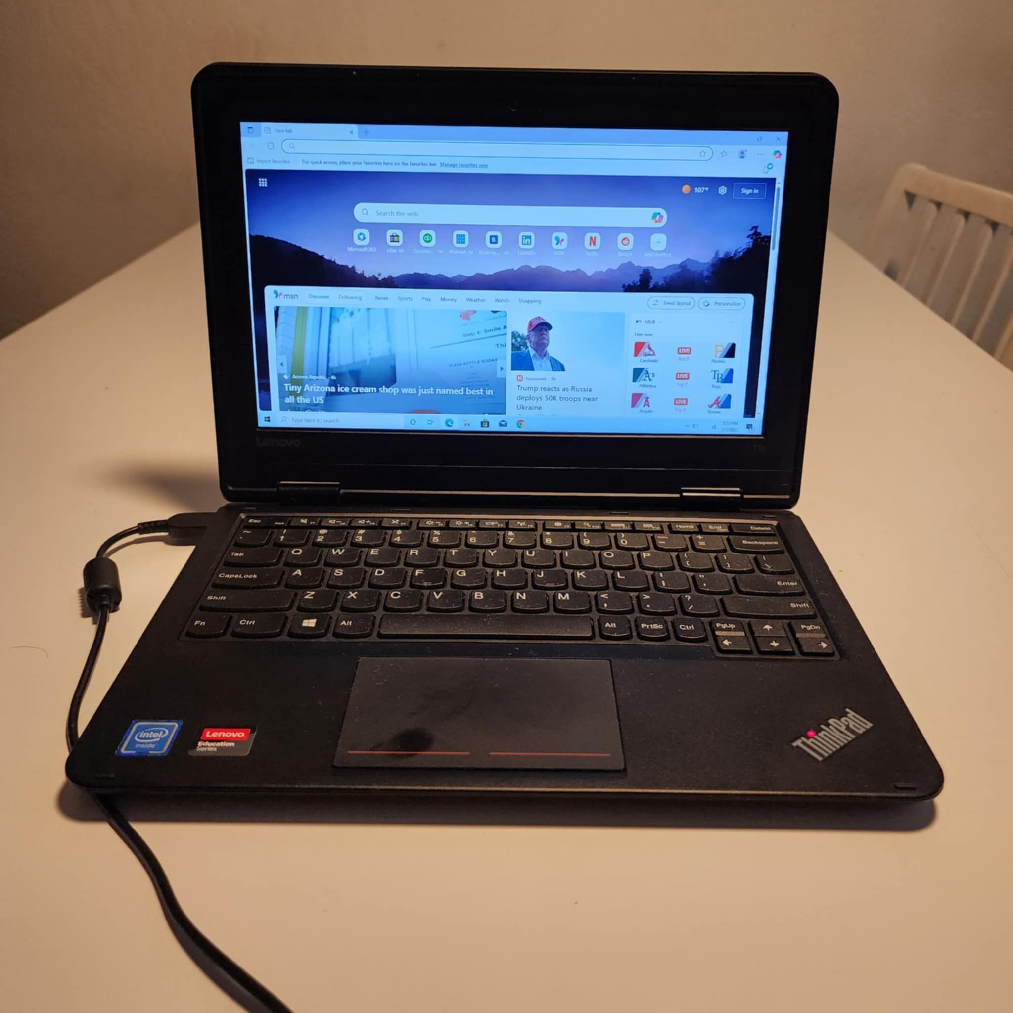 Lenovo ThinkPad 11E (3rd Gen) 11.6" Laptop Computer. **BATTERY doesn't WORKS** Intel Celeron N3160 4GB 128GB Windows 10 Pro. Microsoft office installe