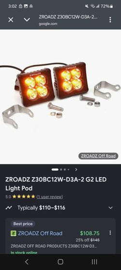 ZROADZ 3-Inch Amber Flood Pod Pair
