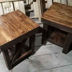 Rustic farmhouse style end tables