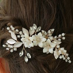 ••••• Handmade Crystal Bridal Hair Pins & Haircomb Bridal Accessoires Set