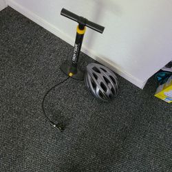 Bike Pump And Helmet