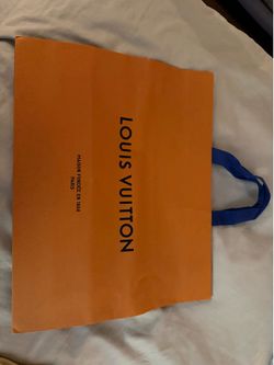 Louis Vuitton Authentic Large Shopping Bag 15 x 19 Designer Orange Blue Handles