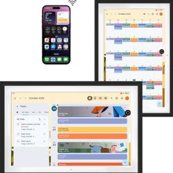 10.1" Digital Google Calendar Built-in Li-Battery:Chore Chart and Planner|Picture Frame with Anti-Glare Touchscreen|Wall-Mount or Desktop|Google Voice
