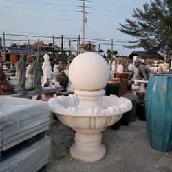 Concrete Sphere Ball Water Fountain / Cement Backyard Garden Outdoor Fountains