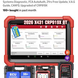 LAUNCH X431 CRP919XBT OBD2 Scanner, 2026 Wireless Bidirectional Scan Tool with ECU Coding, 35+ Services, All Systems Diagnostic, FCA AutoAuth, 2Yrs Fr