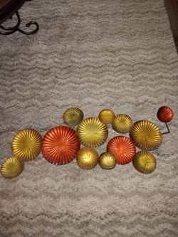Metal Wall Art Sculpture Disc Decor