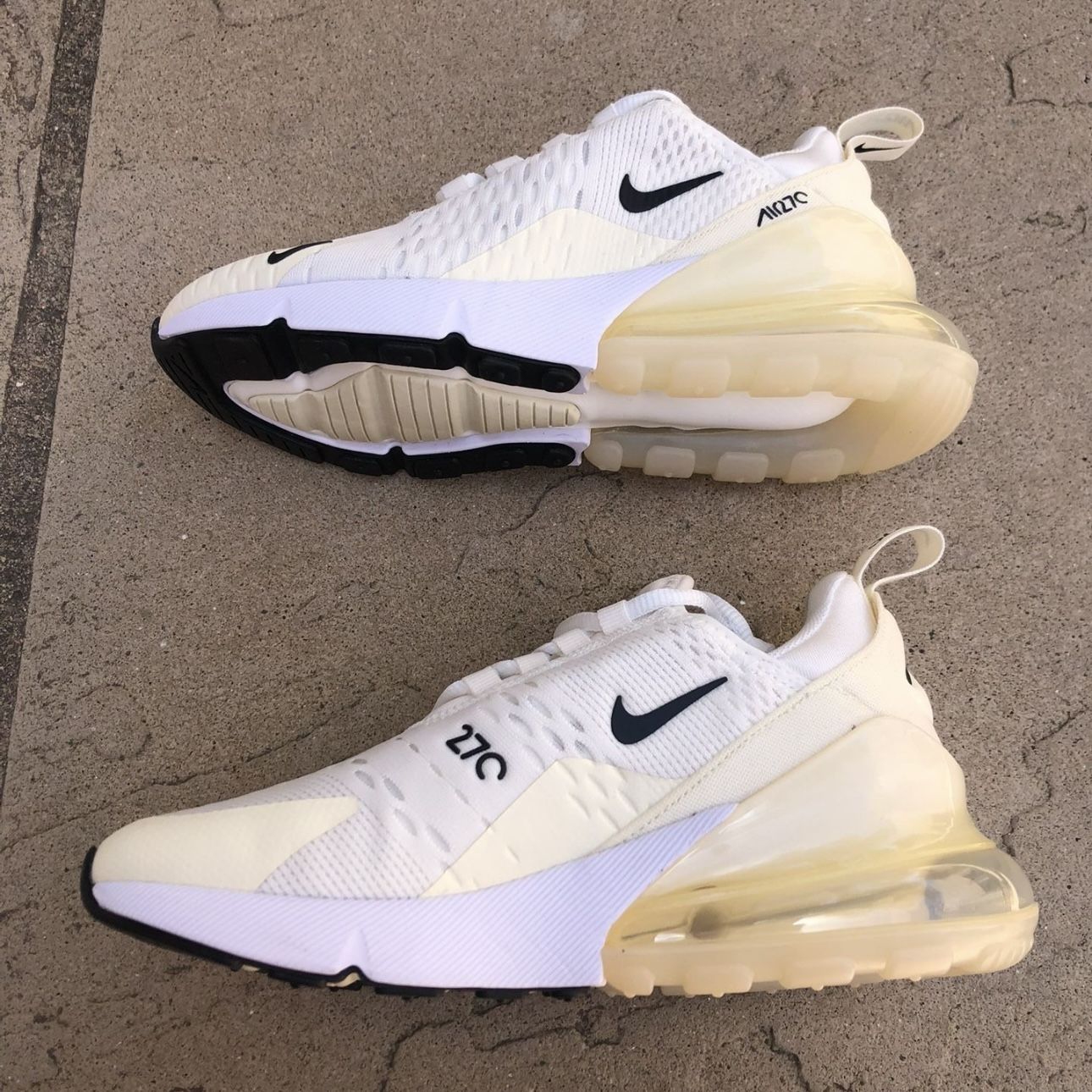 New Nike Air Max 270 Sail Black Coconut Milk Shoes Women's 10