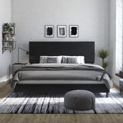 NEW King Size Platform Bed Frame w/ Headboard – No Box Spring Needed (Sold Out Online)