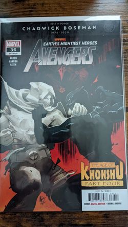 AVENGERS #36 (NM-) 2020 CHADWICK BOSEMAN TRIBUTE; BLACK PANTHER VS. MOON KNIGHT