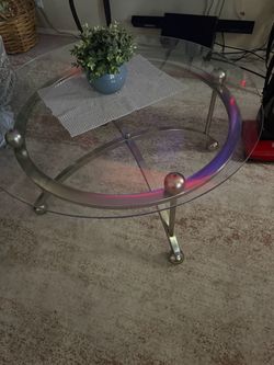 Middle glass living room table