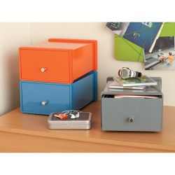 3 Grey Storage Boxes Great For Sock Drawer KEEP Desk Clean & Organized 