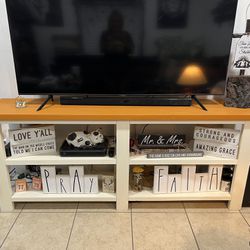 Rustic TV Console with Shelves