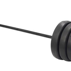 Vinyl Standard Weight Set in Black, 100 lbs With 5ft 1 Inch Bar