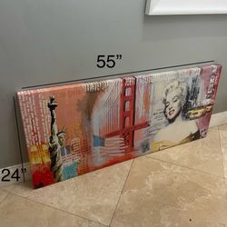Huge 55x24inch Marilyn Monroe Canvas Portrait Wall Hanger Art