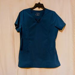Cherokee Nursing Medical Scrub Uniform woman's Blue Scrub Top Small