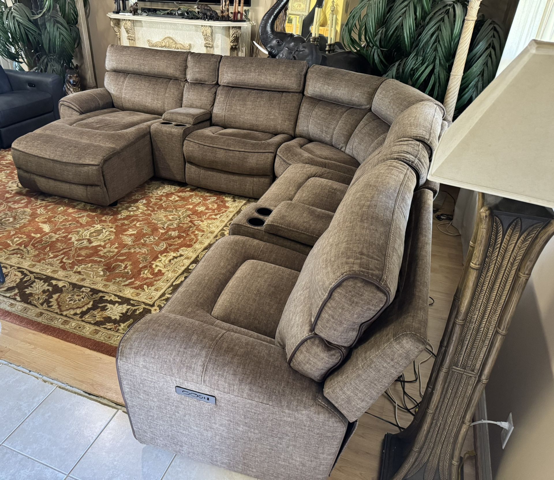 Cappuccino Electric Power Reclining Sectional