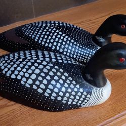 Wooden Hand Carved, Hand Painted Loon Decoys