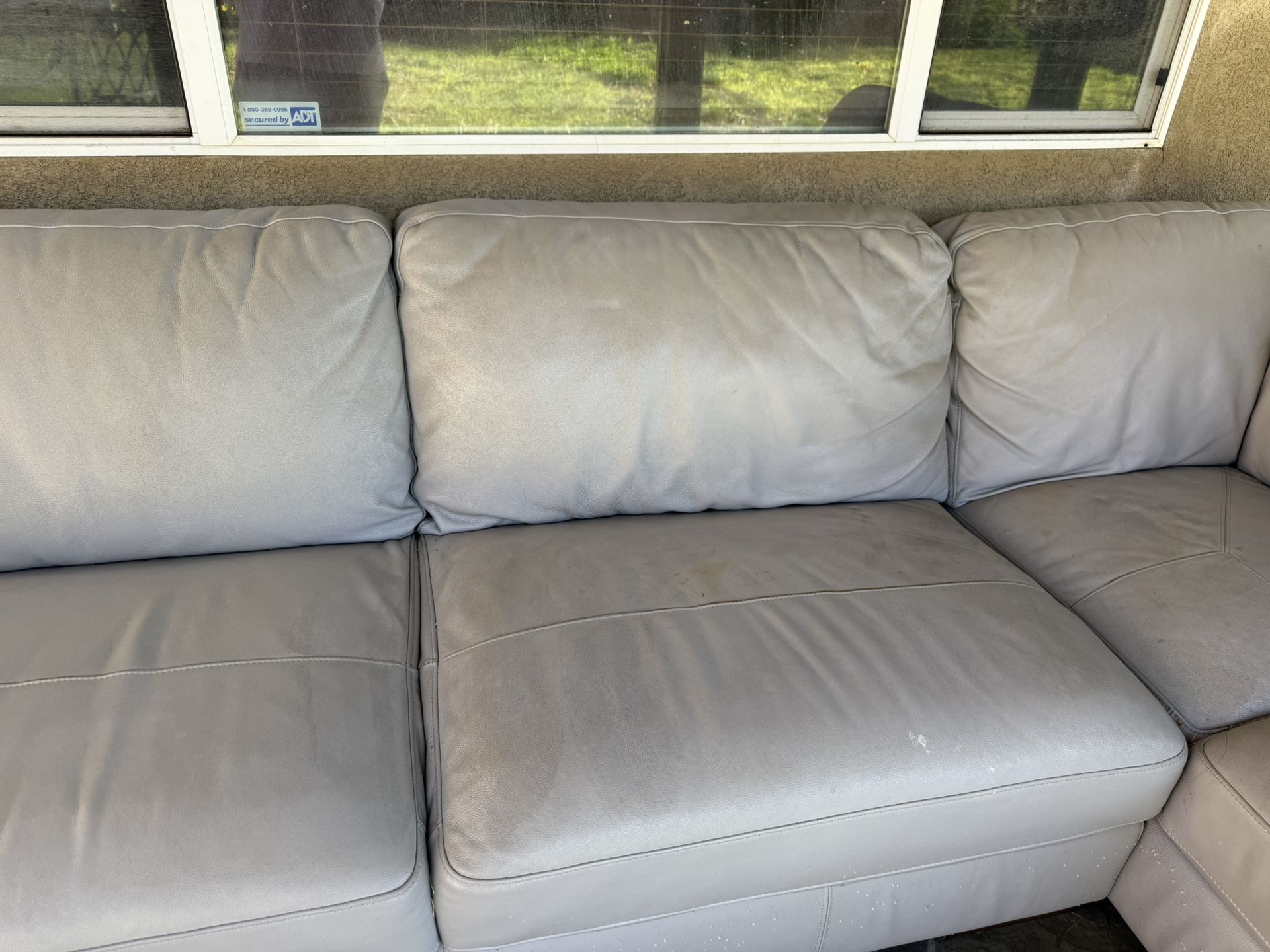 Leather Grey Couch