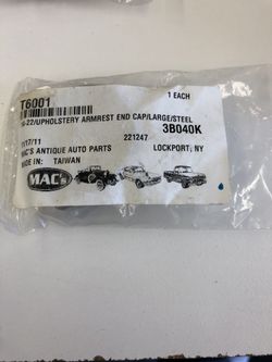 14-22 Upholstery Armrest end cap/Large/steel