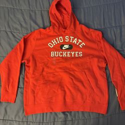 Nike Men's Ohio State Buckeyes Scarlet Club Fleece Retro Double-Hit Pullover Hoodie