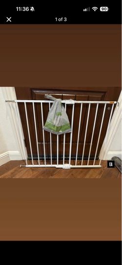 White Metal Baby Safety Gate extra wide