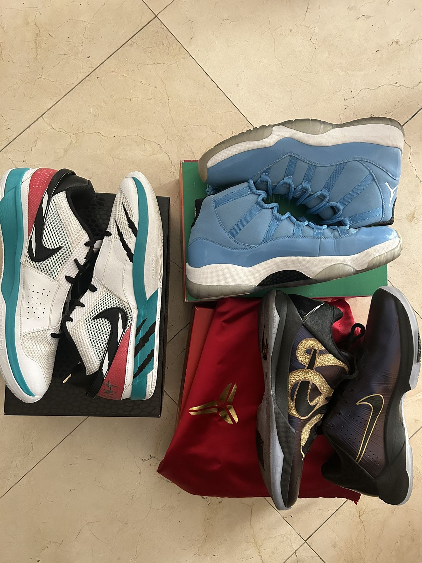Nike Air Jordan 11 Gift Of Flight ‘Pantone’ Size 12, Kobe Year Of The Mamba V Size 12, Ja 1 Size 13