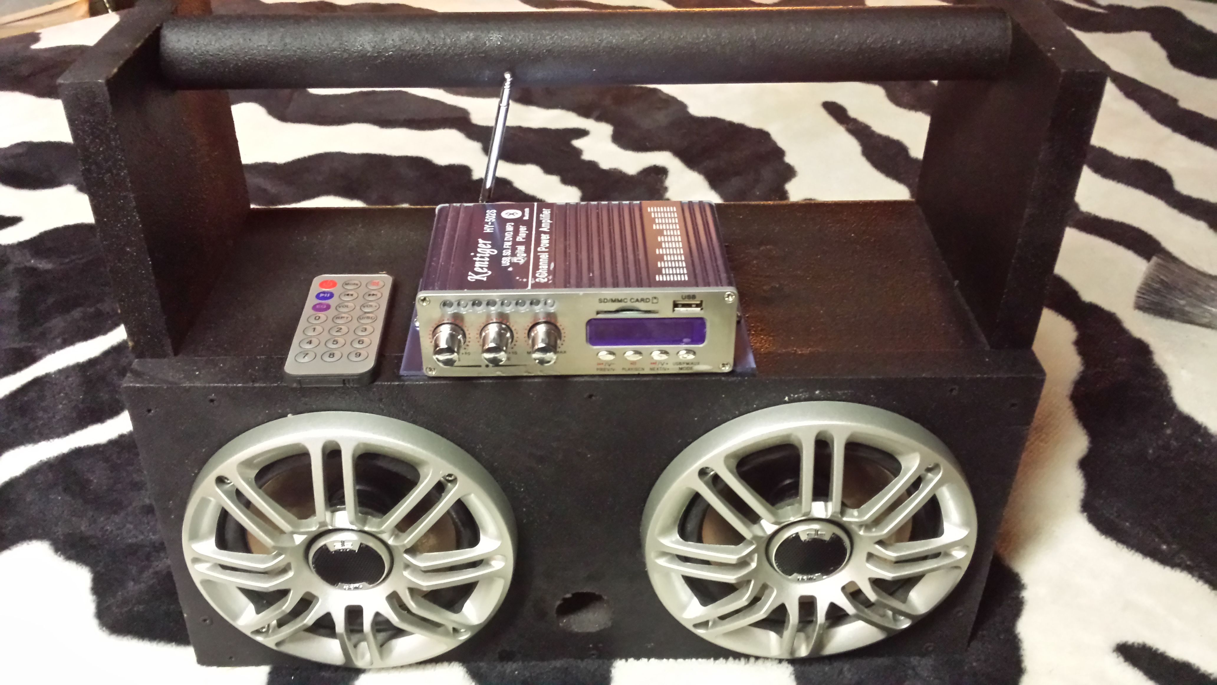 Bluetooth AM FM remote control homemade boombox