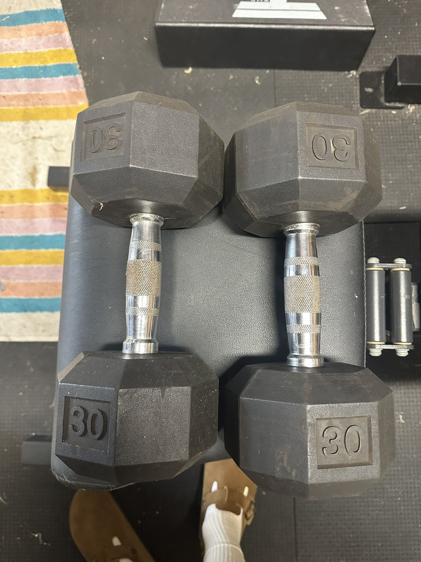 30 Pound Hex Dumbbells Pair