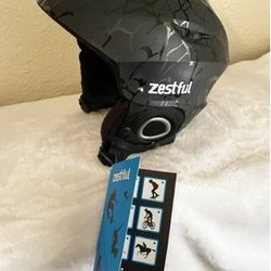 New, Price Firm, Zestful Ski Sports Helmet, 58-62 with Climate Control Ventilation Devices, Black
