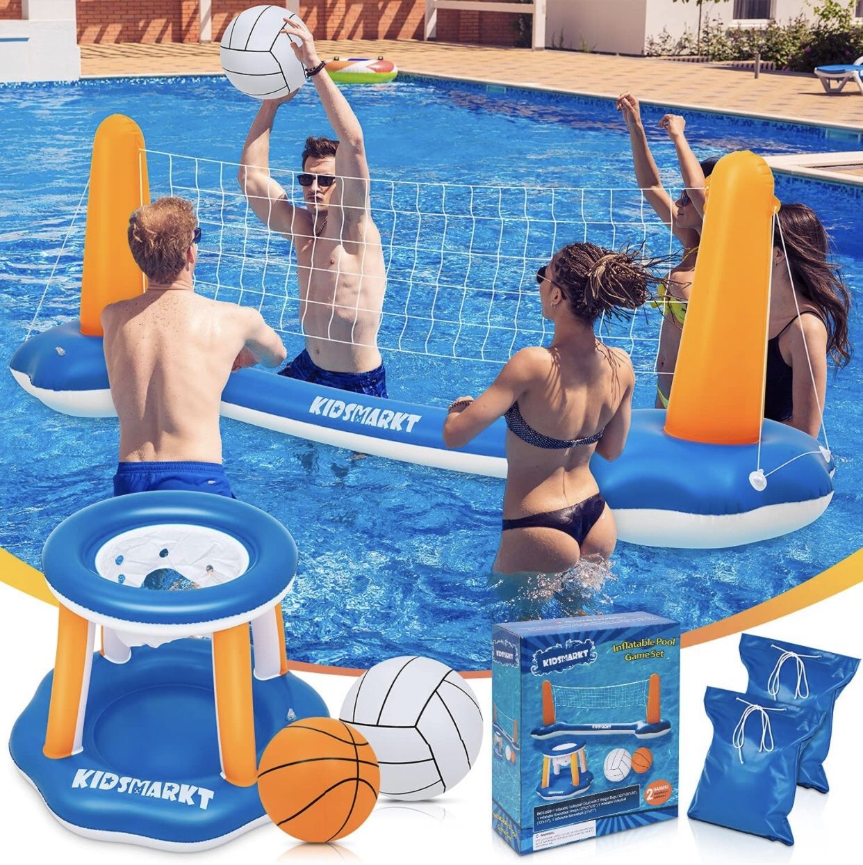 Pool Volleyball & Basketball Set