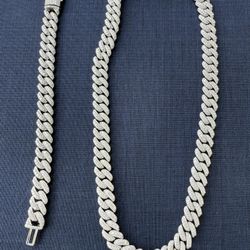 13mm Bust Down Moissanite Chain Set