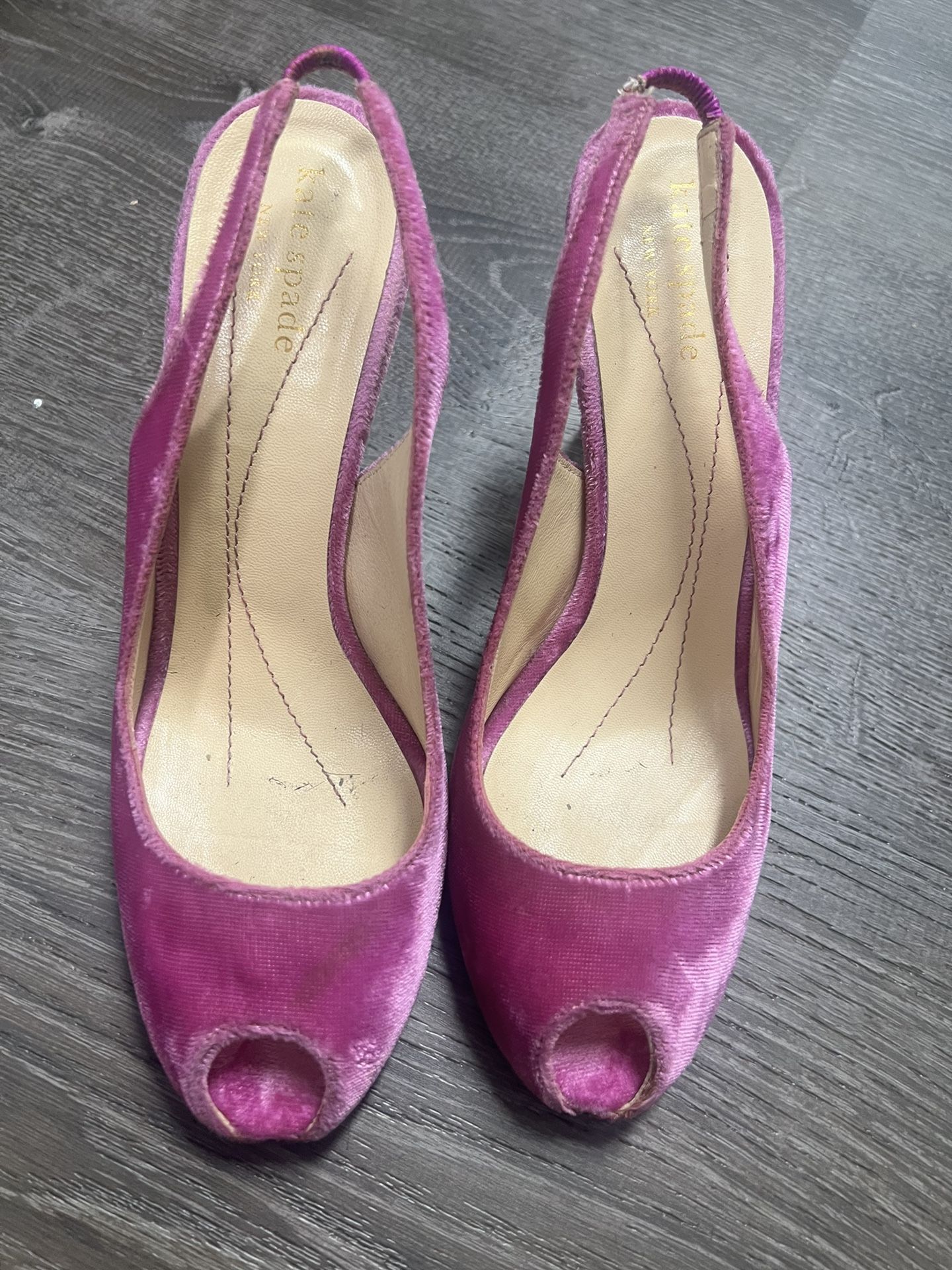 Kate Spade Pink Velvet Sandals 