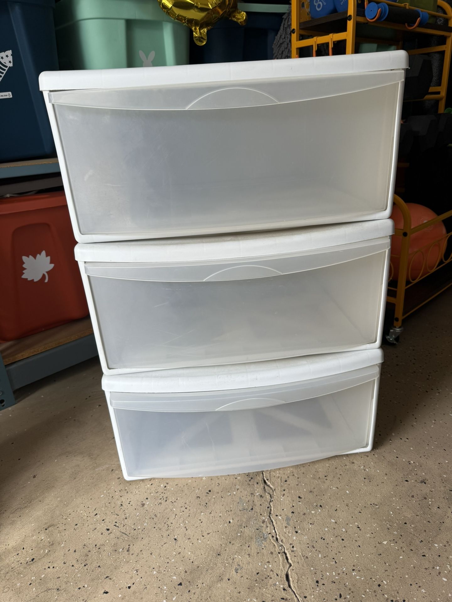 3 Stacking Drawers, Clear Storage Closet Organizers  