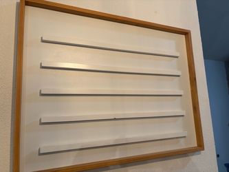 Wall-Mounted Display Rack with Wood Frame