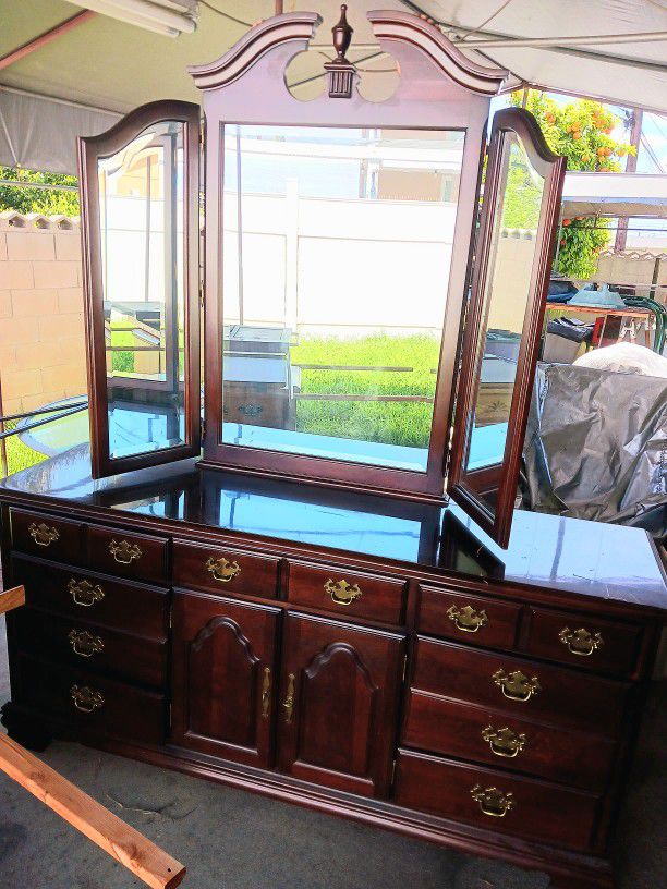 Mahogany Dresser And Mirror