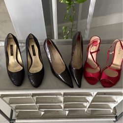 3 Pairs Womens High Heal Shoes.  Size 9 1/2