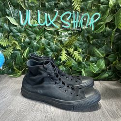 Converse Chuck Taylor Hi Top Shoes Mens Sz 11 Triple Black Canvas Sneakers