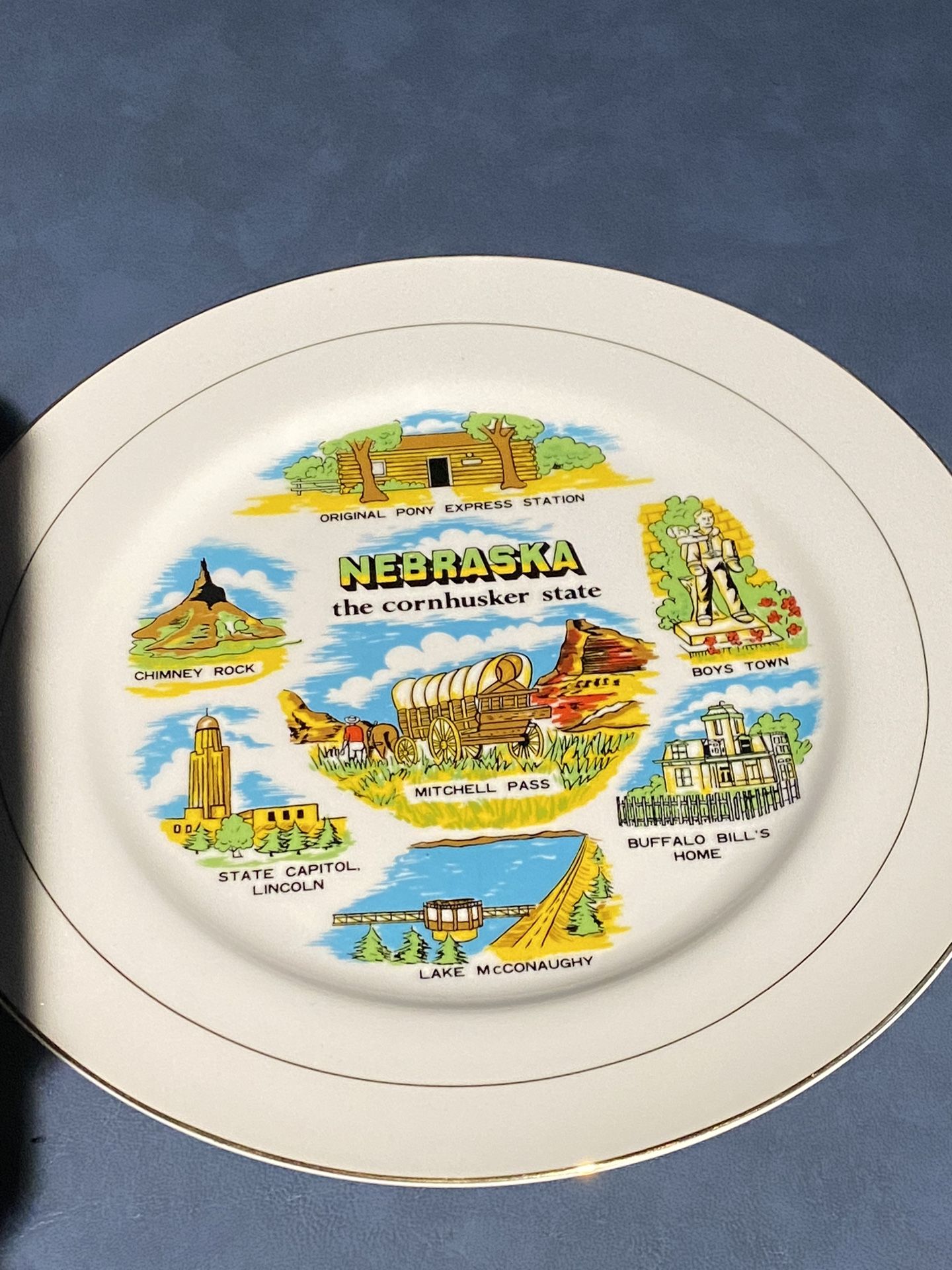 Vintage clear Nebraska plate Made In Japan