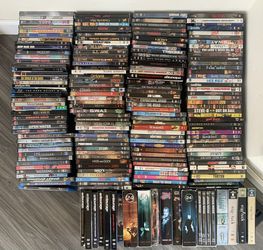 156 movies and 18 box sets mostly dvd some Blu-ray