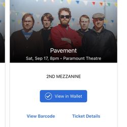 Two Tickets To Pavement At Paramount Saturday September 17th