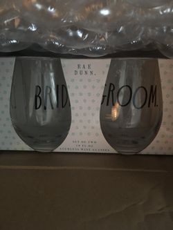 Rae Dunn stemless glasses