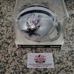 Dallas Cowboys Riddell NFL Mini Football Helmet with Auto Everson Walls 
