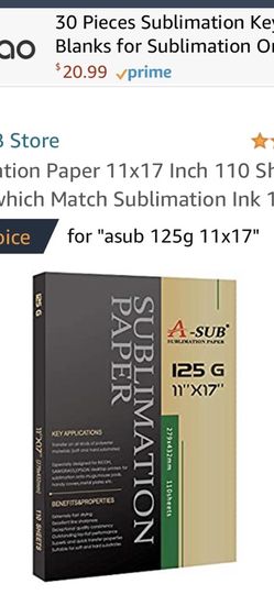 A Sub 11x17 125gsm Sublimation Paper - 110 Sheets Pack