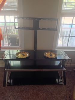 Black TV Stand with Integrated TV Mount